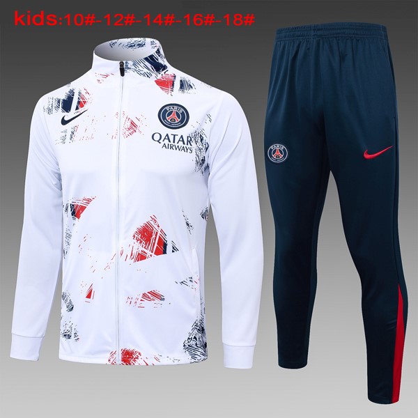 Niños Chandal PSG 2024-25 Blanco Rojo 3